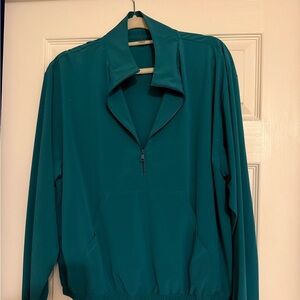NWOT beyond yoga Teal Quarter-Zip Pullover windbreaker